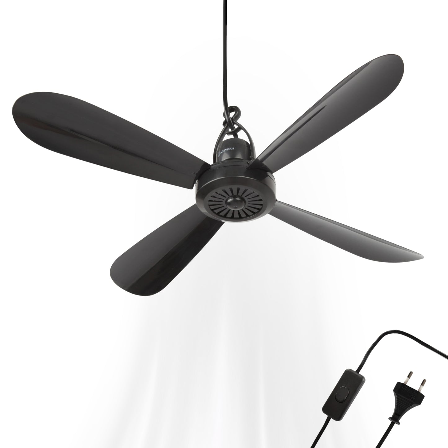 Mobiler Deckenventilator mit Anschlusskabel, leise, Ø40 cm