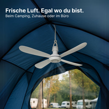 Mobiler Deckenventilator mit Anschlusskabel, leise, Ø40 cm